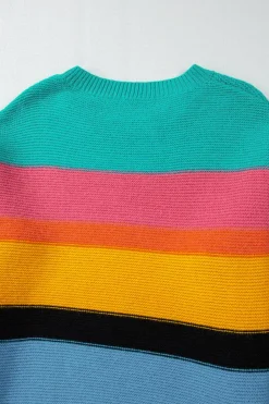 New Dear-Lover Colorblock Mixed Textured Drop Shoulder Sweater Yellow