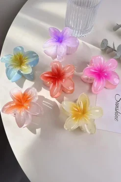 Outlet Dear-Lover Frangipani Shape Acrylic Hair Clip Yellow