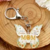 Clearance Dear-Lover MOM Butterfly Shape Acrylic Keychain Yellow