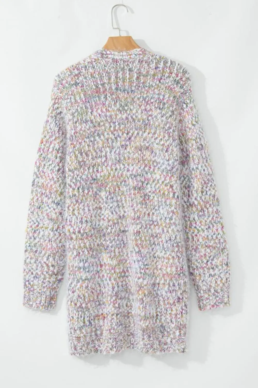 Online Dear-Lover Multicolor Confetti Open Front Knit Cardigan Yellow