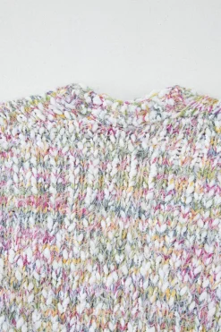 Online Dear-Lover Multicolor Confetti Open Front Knit Cardigan Yellow