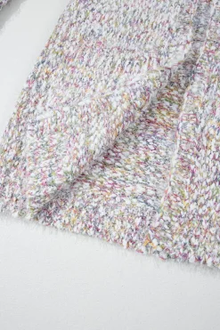 Online Dear-Lover Multicolor Confetti Open Front Knit Cardigan Yellow