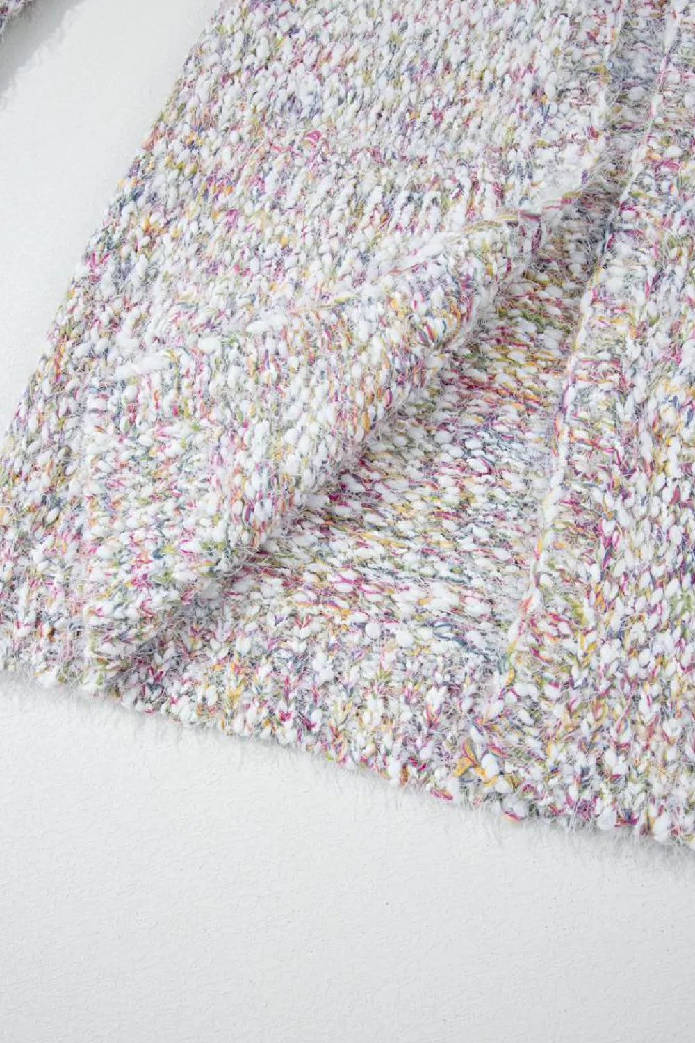 Online Dear-Lover Multicolor Confetti Open Front Knit Cardigan Yellow