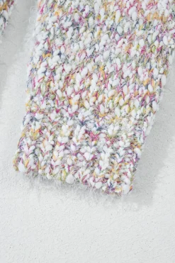 Online Dear-Lover Multicolor Confetti Open Front Knit Cardigan Yellow
