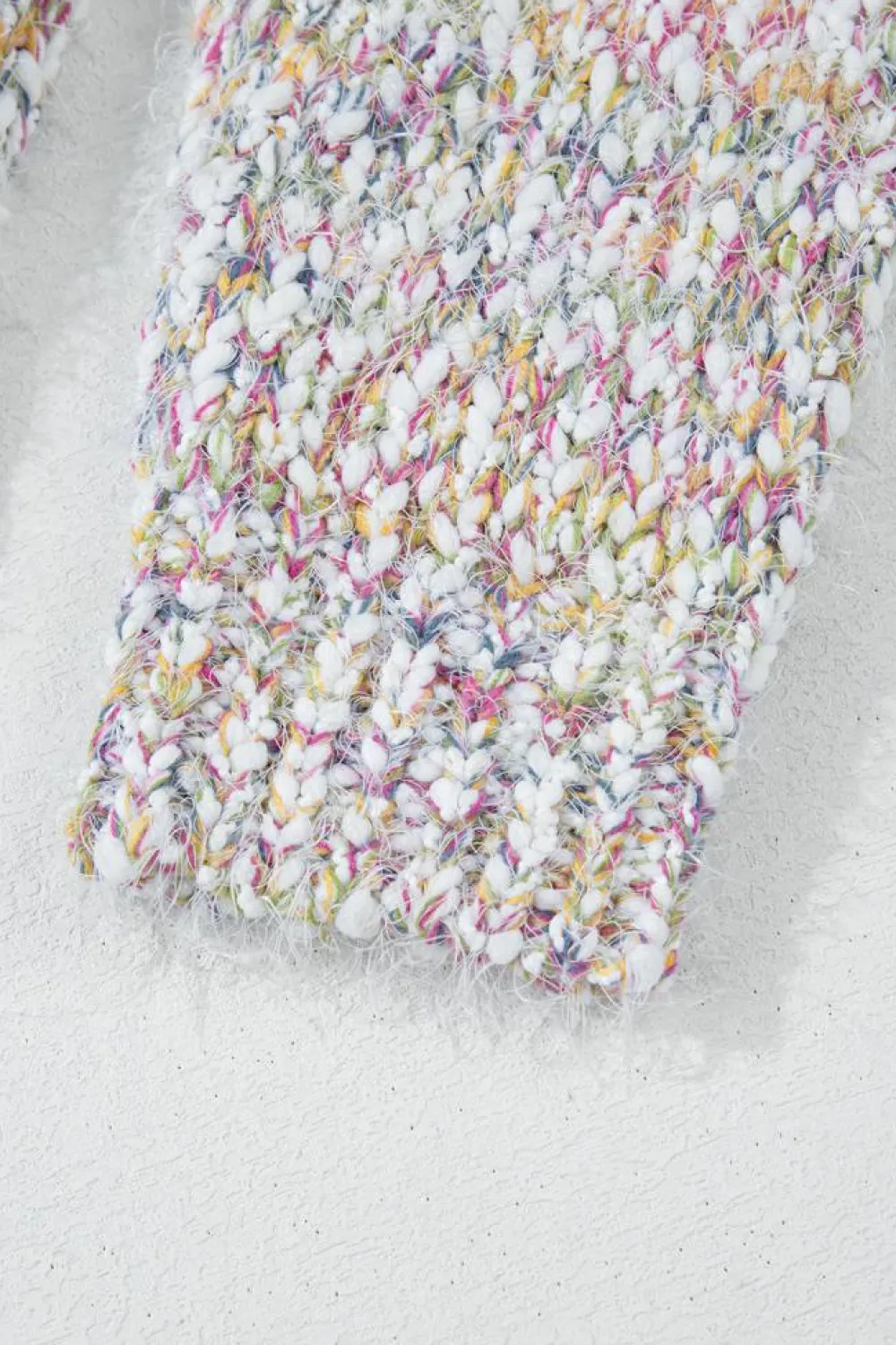 Online Dear-Lover Multicolor Confetti Open Front Knit Cardigan Yellow