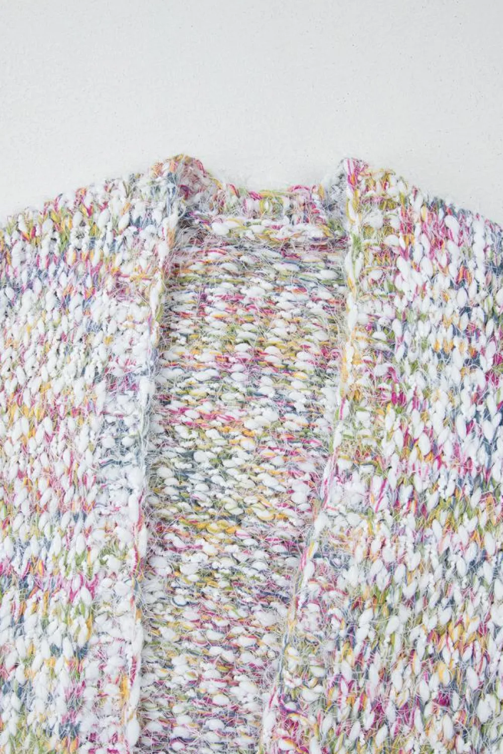 Online Dear-Lover Multicolor Confetti Open Front Knit Cardigan Yellow