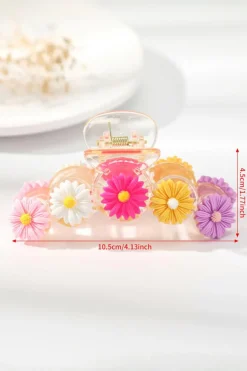 Best Dear-Lover Vibrant Flower Decor Large Hair Claw Clip Yellow